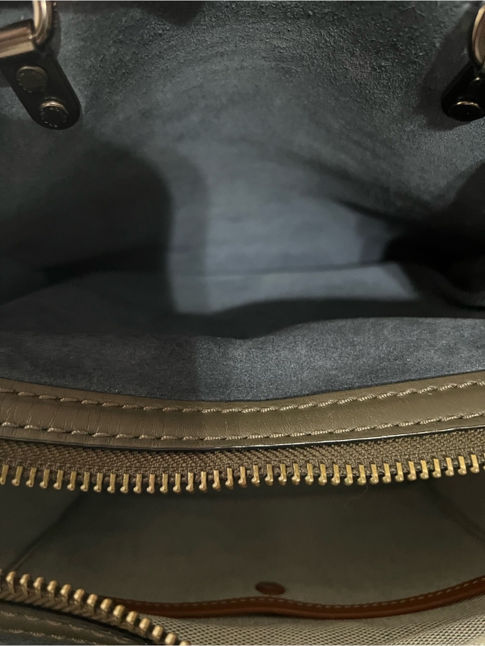 COACH rogue 25 Pebbled Leather Stud Satchel in Olive Green - Picture 6 of 8